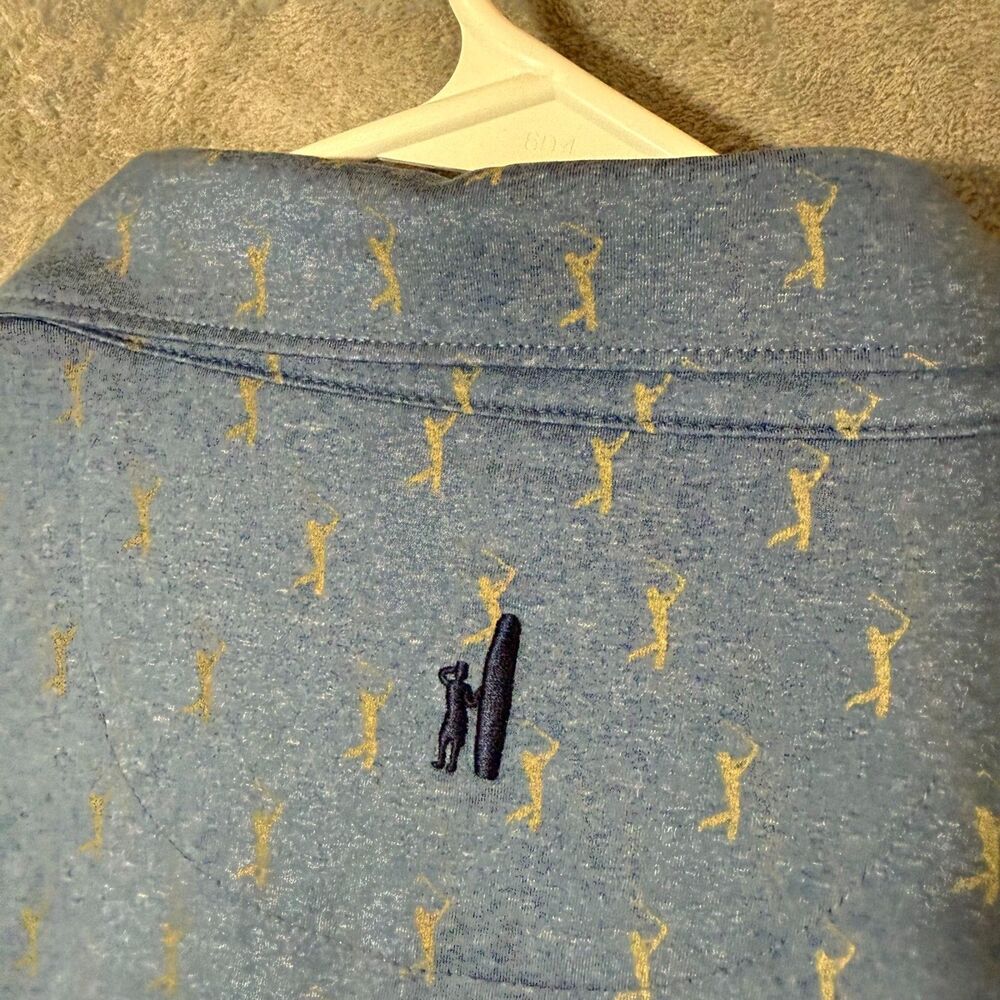 Johnnie-O Polo XL Blue Pattern Short Sleeve Performance Golf Shirt The Players